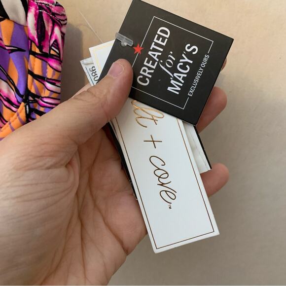 NWT Salt + Cove Lilac Multi Bikini Top Tie Back - Picture 5 of 6